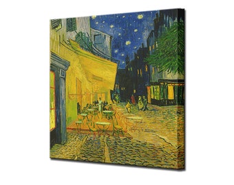 ヴァン・ゴッホ「夜のカフェテラス」キャンバス：油彩複製画 - Etsy 日本