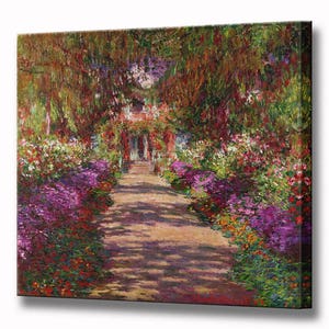 CLAUDE MONET, Home Decor Wall Art, Canvas Art Canvas Print Monet&#39;s Garden, Gift for Her Framed Interior Design