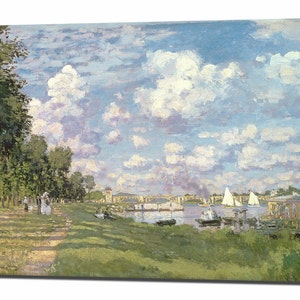 CLAUDE MONET, Canvas Wall Art Print, Marina at Argenteuil,  Ready To Hang, Canvas Print, Canvas Art Wall Decor Impressionism Interior Design