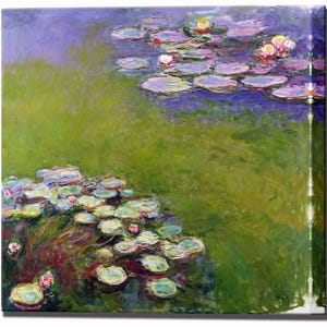 Water lilies by CLAUDE MONET, Canvas Print Wall Decor Canvas Art Canvas Print Interior Design, Ready To Hang
