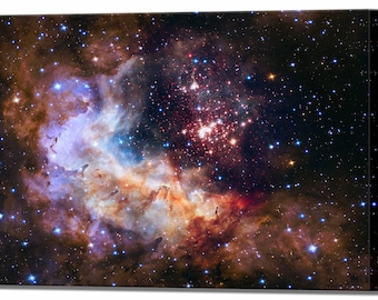 Hubble Telescope Canvas Print, Westerlund 2 Star Cluster, Galaxy Wall Art