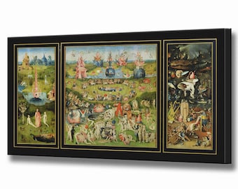 The GARDEN Of EARTHLY DELIGHTS Canvas Wall Art, Hieronymus Bosch Famous Art Prints For Apartment Wall Décor, Unique Surreal Framed Artwork