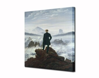 Der Wanderer über dem Nebelmeer von Caspar David Friedrich, Leinwand Wand Kunst Leinwand Druck Geschenk für Sie und Ihn