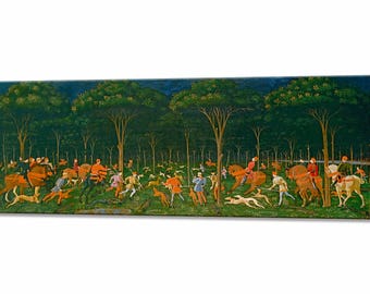 Hunt in the Forest, Canvas Print Home Decor, Paolo Uccello, Ready To Hang, Interior Design Canvas Wall Art Print 38x14 inches