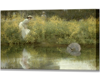 The Lost Parasol by Arthur Hacker, Canvas Print Vintage Art, Wall Art Print, Home Decor, Ready to Hang