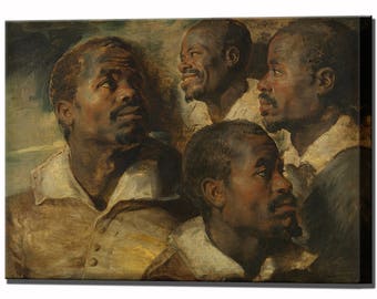 Rubens "Four Studies of the Head of a Moor" Canvas Wall Art, Ready To Hang