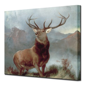 Monarch of the Glen, Canvas Art Canvas Print Wall Art, Stag Home Decor Wall Decor Scottish Ready to Hang