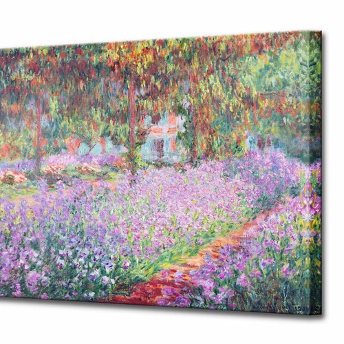 Claude Canvas Wall Art Artist's Garden at Giverny Etsy