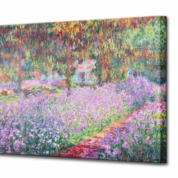 CLAUDE MONET, Jardin de l'artiste à Giverny, oeuvre d'art murale encadrée Marché aux fleurs, impression d'oeuvres d'art célèbres prêtes à accrocher, oeuvre d'art florale sur toile
