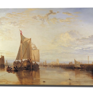JMW Turner, Wall Art Home Decor Print Dort Dordrecht, Ready To Hang Canvas , Framed