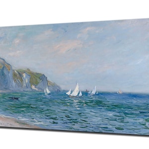 CLAUDE MONET, Cliffs and Sailboats, Canvas Wall Art Canvas Prints Interior Design Home Decor, Ready to Hang