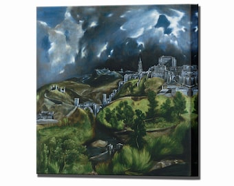 View of Toledo by El Greco, Ready to Hang, Canvas Print Home Decor Renaissance Spain Canvas Wall Art Print Fine Art