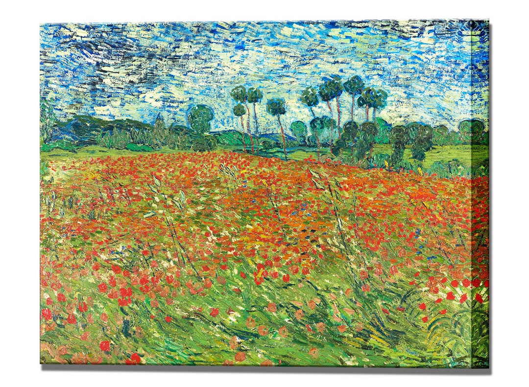 Van Gogh Field of Poppies, Ready to Hang Wall Decor, Canvas Print Fine ...