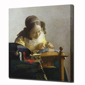 The Lacemaker by Johannes Vermeer, Canvas Wall Art Print, Wall Decor Canvas Art Baroque, Ready To Hang