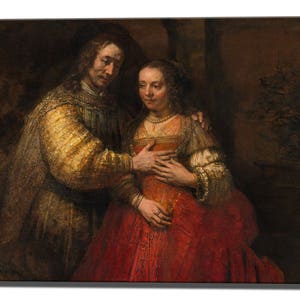 Rembrandt, Ready To Hang Canvas Wall Art Print, Home Decor, The Jewish Bride, Baroque image 1