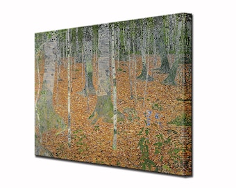Het berkenhout van GUSTAV KLIMT, afdrukken muur decor Art Print canvas kunst interieur, klaar om op te hangen, Fine Art Home Decor Nouveau