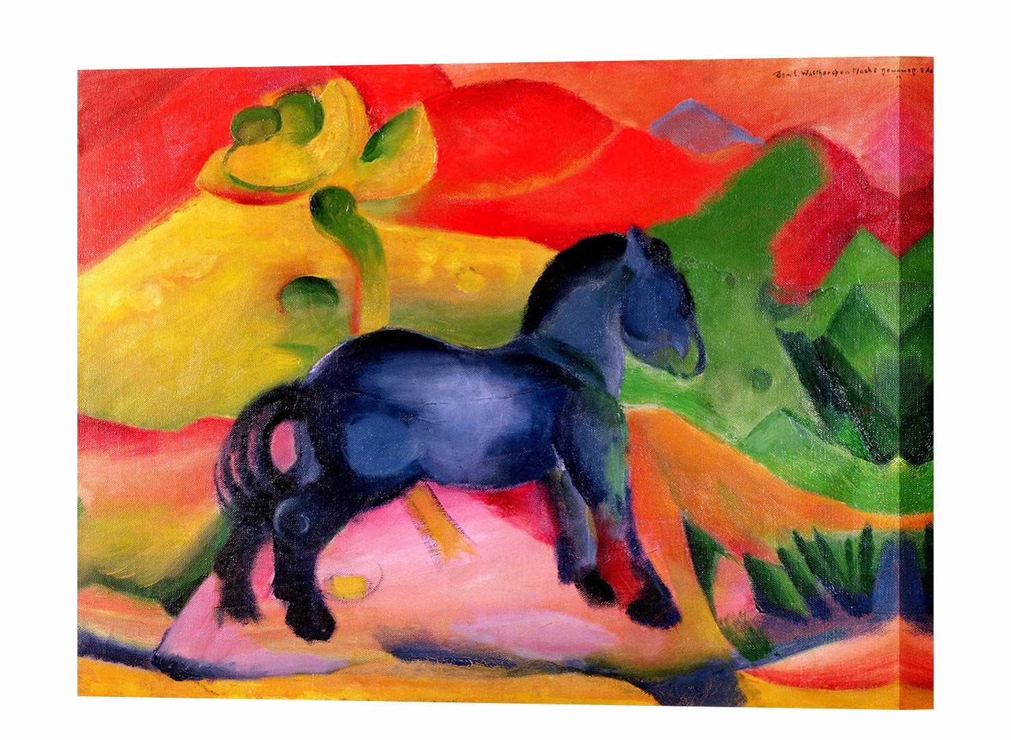 Tableau Imprimé Franz Marc - Le Cheval Bleu (1911), Toile Sur Cadre, Prêt à Accrocher