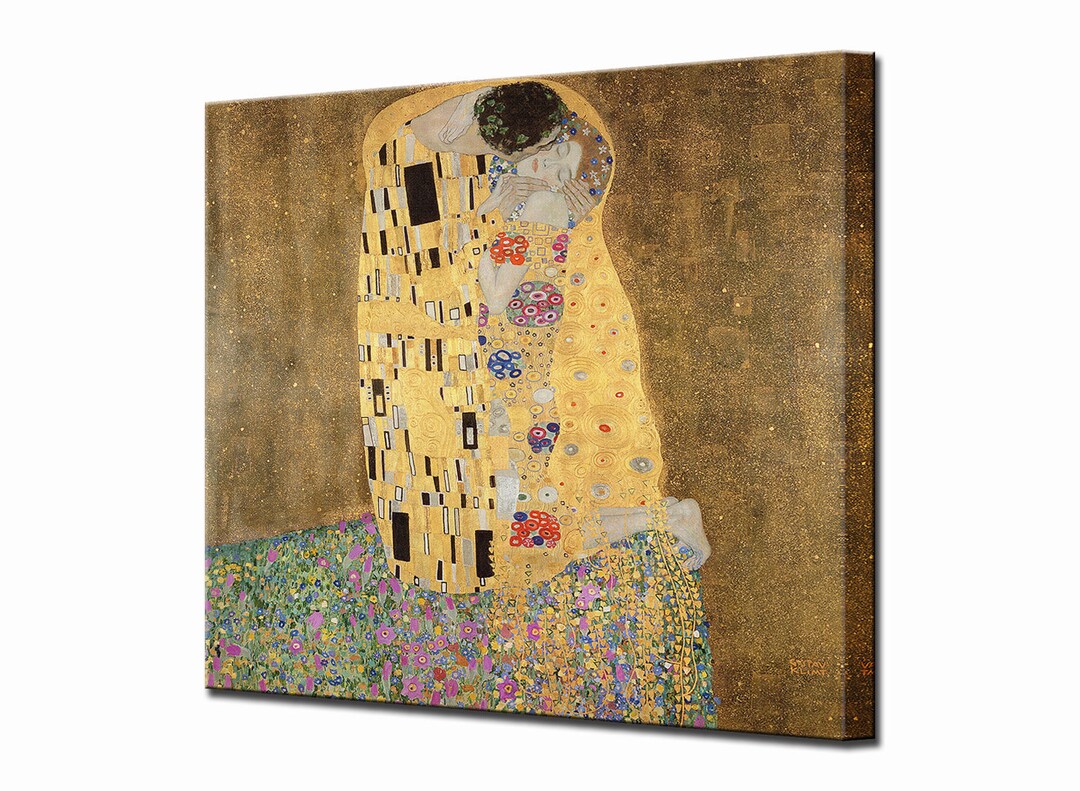 THE KISS Gustav by Klimt Canvas, Art Prints Canvas Wall Art Painting ...