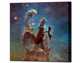 Pillars of Creation, Hubble Print Space Telescope, Canvas Wall Art Prints Canvas Print Galaxy Canvas Art, Ready To Hang