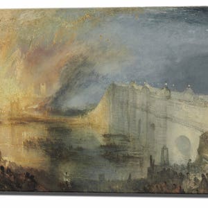 JMW Turner, Wall Art Print Home Decor Turner Paintings, Burning of the Houses of Parliament, Ready To Hang Canvas Wall Art Print