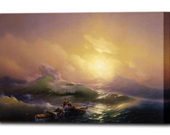第九の波 | イヴァン・アイヴァゾフスキー | 1850年 海の嵐の版画