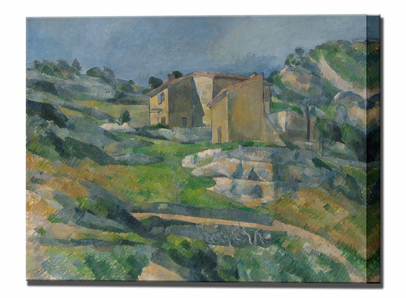 Toile Impression Mur Décor Paul Cézanne Maisons en Provence Toile Art Mural Impression Prêt à Accrocher image 1