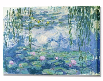 Water Lily Water Lilies, CLAUDE MONET, Prints Home Decor Wall Art Print Canvas Art Lily Painting, Ready to Hang Fine Art Famous Art