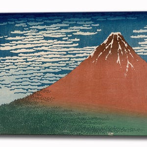 Red Fuji, Japanese Artist Hokusai, Thirty-six Views of Mount Fuji, Ready to Hang, Home Decor Canvas Print Canvas Interior Design