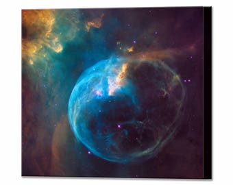 Bubble Nebula, Galaxy Wall Decor Hubble Space Telescope Ready, To Hang, Gift for Him, Gift for Her Canvas Wall Art Print