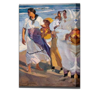 Joaquin Sorolla, Fisherwoman from Valencia, Wall Decor Gift for Her Wife gift Art Print Canvas Art Interior Design Canvas Print