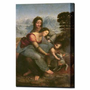 VIRGIN AND CHILD, Leonardo Da Vinci, Canvas Print Religious Item Renaissance Art St. Anne Canvas Wall Art Print, Ready Hang