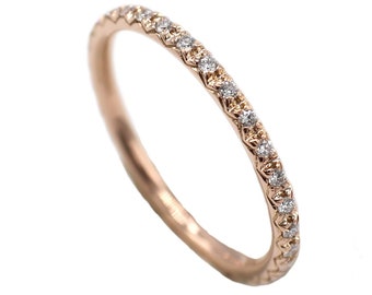 14 Karat Rose Gold .30 Carat Natural Diamond Eternity Band Ring