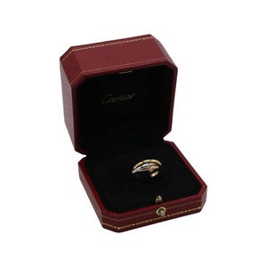 Cartier Trinity Small Model Rolling Tri-Color 18 Karat Gold Band Ring Box & Papers