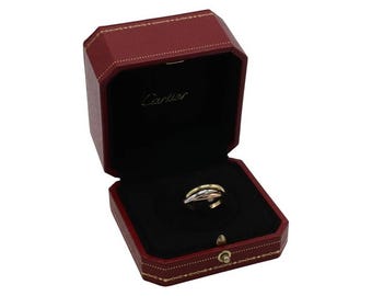 Cartier Trinity Small Model Rolling Tri-Color 18 Karat Gold Band Ring Box & Papers