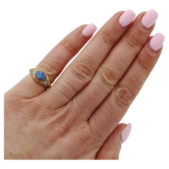 Alex Sepkus Opal & Natural Diamond Cocktail Ring - image 6