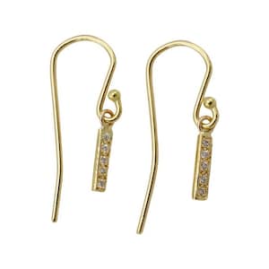 14 Karat Yellow Gold Natural Diamond Dangle Drop Earrings