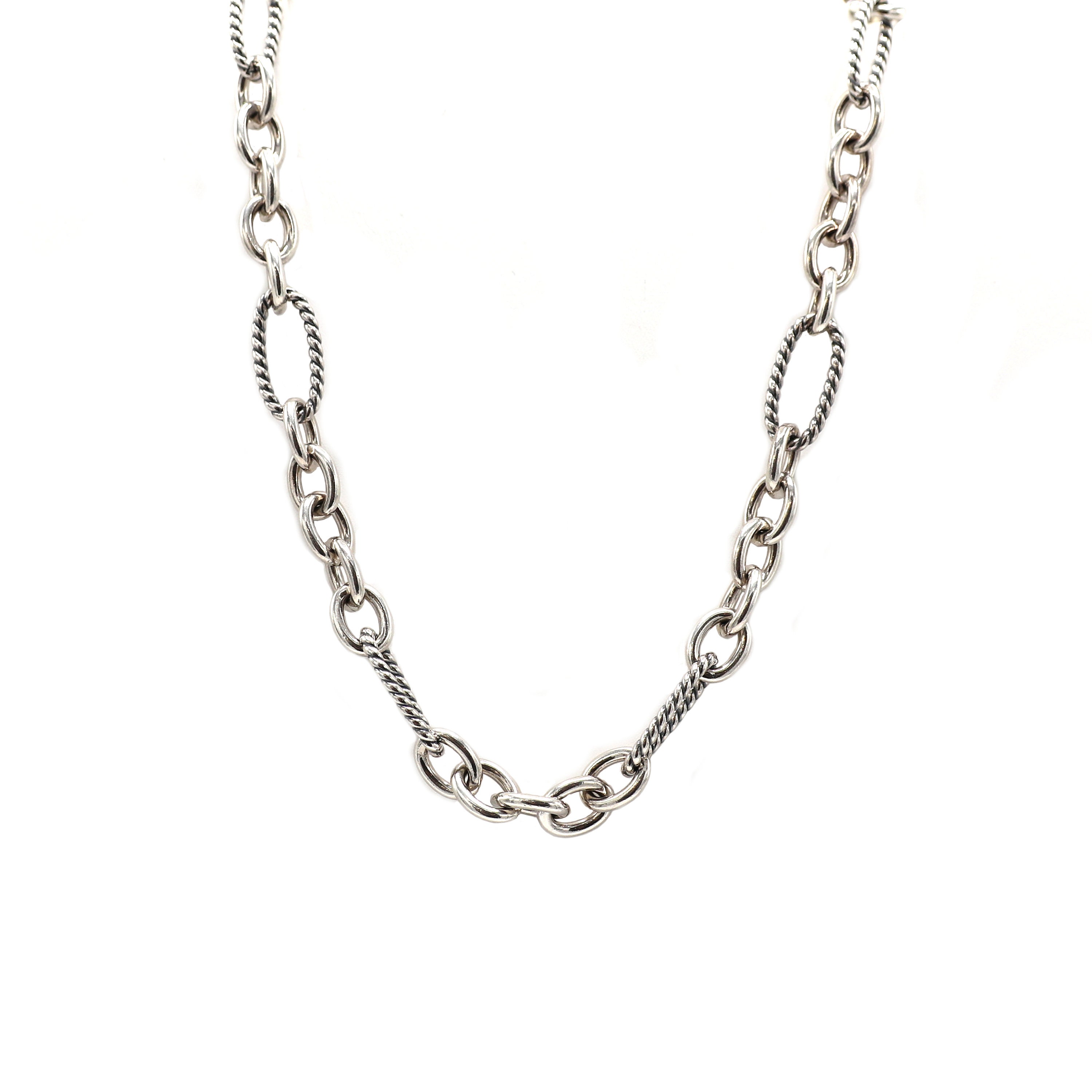 David Yurman Sterling Silver Oval Chain Link Necklace - Etsy 日本