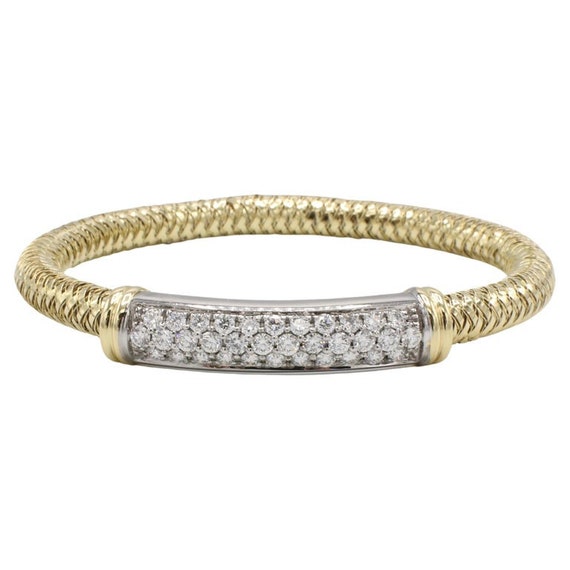 Roberto Coin Primavera 18 Karat Yellow Gold Pave Natural Diamond