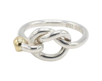 Tiffany & Co. Sterling Silver and 18K Yellow Gold Love Knot Ring