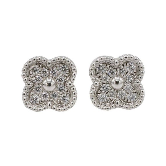 18k White Gold & Diamond Frivole Earrings | Authentic & Vintage | ReSEE