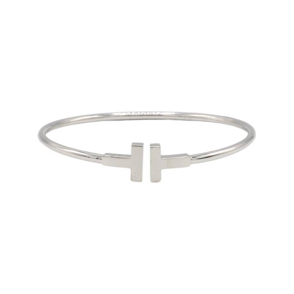 Tiffany & Co. T Wire 18 Karat White Gold Bangle Bracelet - Etsy