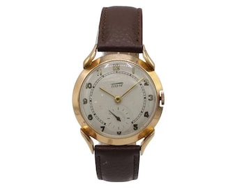 Tissot Vintage Solid 18 Karat Rose Gold 36MM Mens Dress Watch 6569
