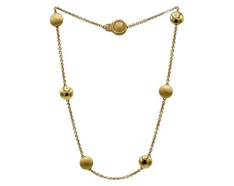 Chimento 18 Karat Yellow Gold Natural Diamond Beaded Station Link Necklace