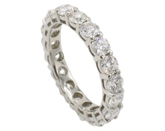 Platinum Natural 2.00 Carat Diamond Eternity Band Wedding Ring