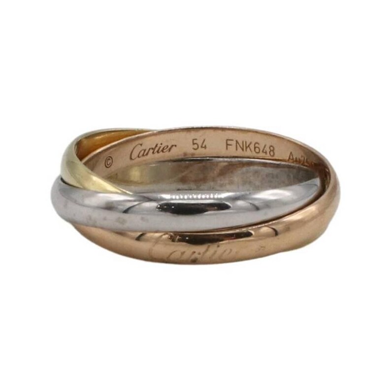 Cartier Trinity Small Model Rolling Tri-Color 18 Karat Gold Band Ring Box & Papers 画像 2