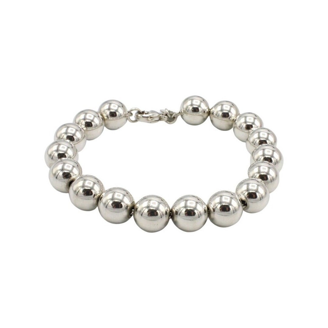 Tiffany & Co. 925 Silver 8mm Bead Ball RTT Heart Tag 7.5
