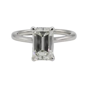 GIA Certified 1.90 Emerald Cut K VS1 Natural Diamond Solitaire Engagement Ring