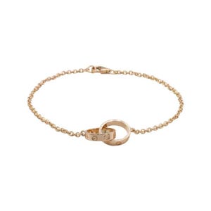 Cartier Love Interlocking Circle Chain Link Bracelet 18 Karat Rose/Pink Gold With Box
