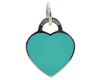 Tiffany & Co. Sterling Silver Enamel Heart Charm Return to Tiffany Pendant