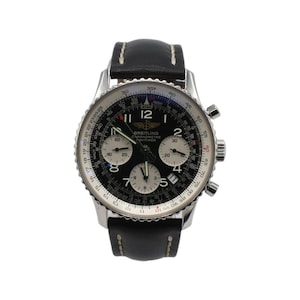 Breitling Chronometre Navitimer Stainless Steel Leather Strap Mens Watch A23322